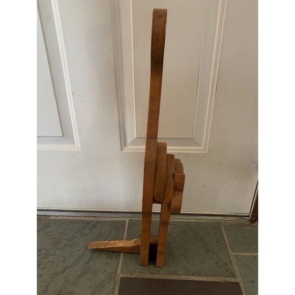 Handmade Wood Kitty Cat Doorstop Country Decor Folk Art Primitive Large Vintage - Picture 6 of 7